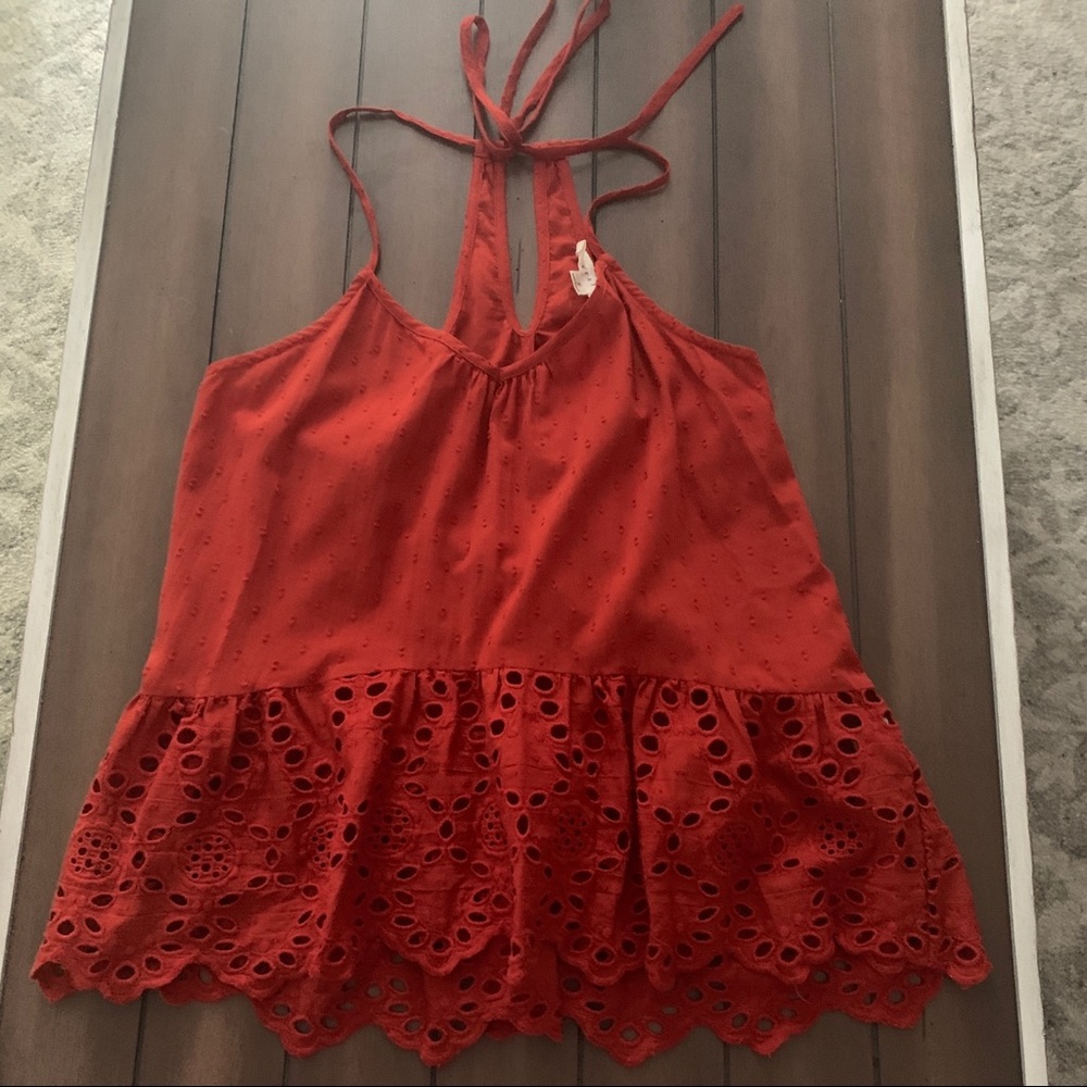 Love Stitch Tank Crochet Rust small